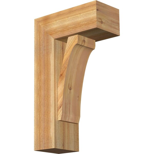 Ekena Millwork Legacy Block Rough Sawn Bracket w/ Offset Brace, Western Red Cedar, 8"W x 18"D x 30"H BKT0806X18X30LEC05RWR - main